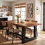 Solid Wood Base Dining Table