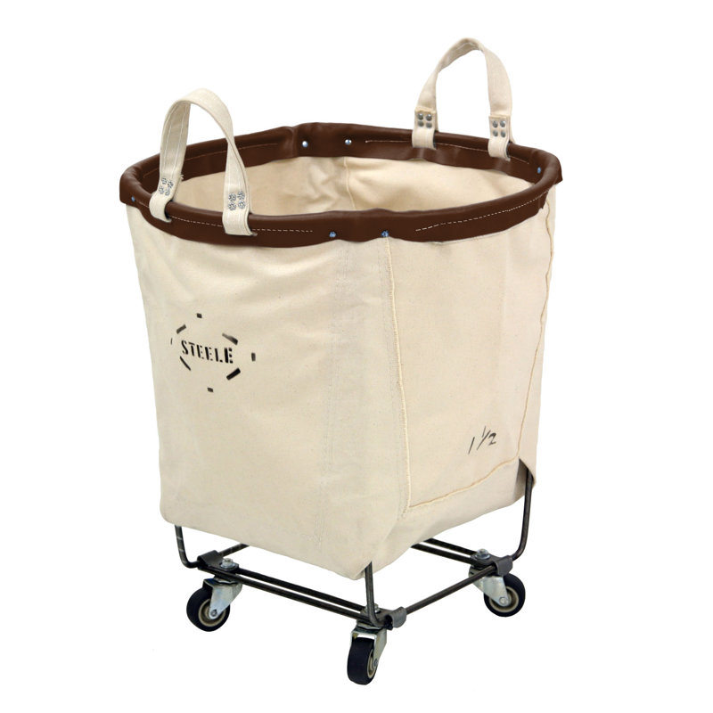 Canvas Round Carry Truck - 1.5 Bu, 2", Brown Leather