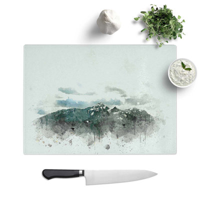 Tempered Glass The Rocky Mountains of California in Abstract Chopping Board