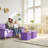 Oralle Sorbus Faux Suede Storage Ottoman Cube/Foldable/Collapsible with Button Lid Cover - 15-inch, Purple-1762752686
