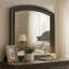 Miroir de commode, cadre en bois de pin gris, détails de campagne sculptés 36 x 42