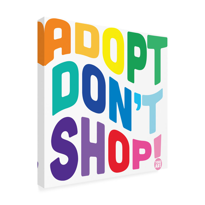 Toile incurvée Toddart Adopt Dont Shop, H 35 po x l 35 po x P 2 po