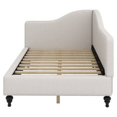 Twin Size L-Shaped Daybed With Solid Wood Legs