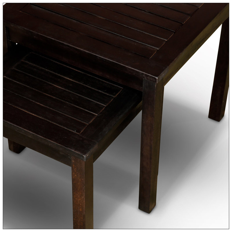 2-Piece Eucalyptus Nesting Table Set, Espresso