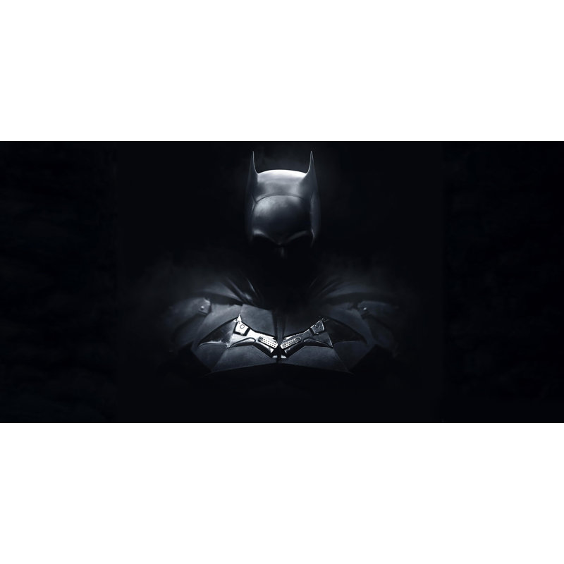 Batman avec un costume dans le noir sous le projecteur de films, Wallart, impression sur toile, affiche murale, Papier