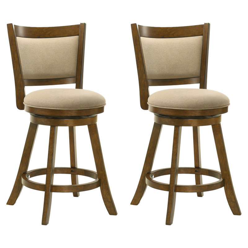 Ensemble de 2 tabourets de bar pivotants en bois Aiden, Beige, 2, Tabouret de comptoir (siège d'une hauteur de 24,6