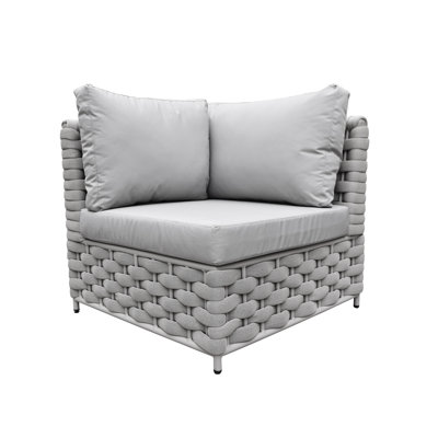 Aluminum Frame Textilene Rope Outdoor Modular Corner Sofa With Cushions for Patio Deck Backyard