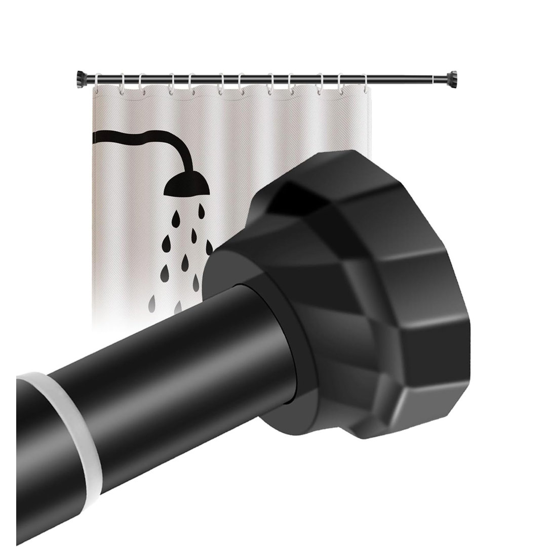198cm Straight Shower Curtain Pole & Hook Set