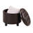 Amable 19.75" W Leather Round Storage Ottoman-15865997