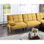 Canapé de salon moderne de couleur moutarde avec structure en bois massif et base en polyfibre-2058098605
