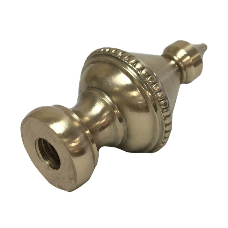 Pointed Urn Lamp Finial, Polished Brass