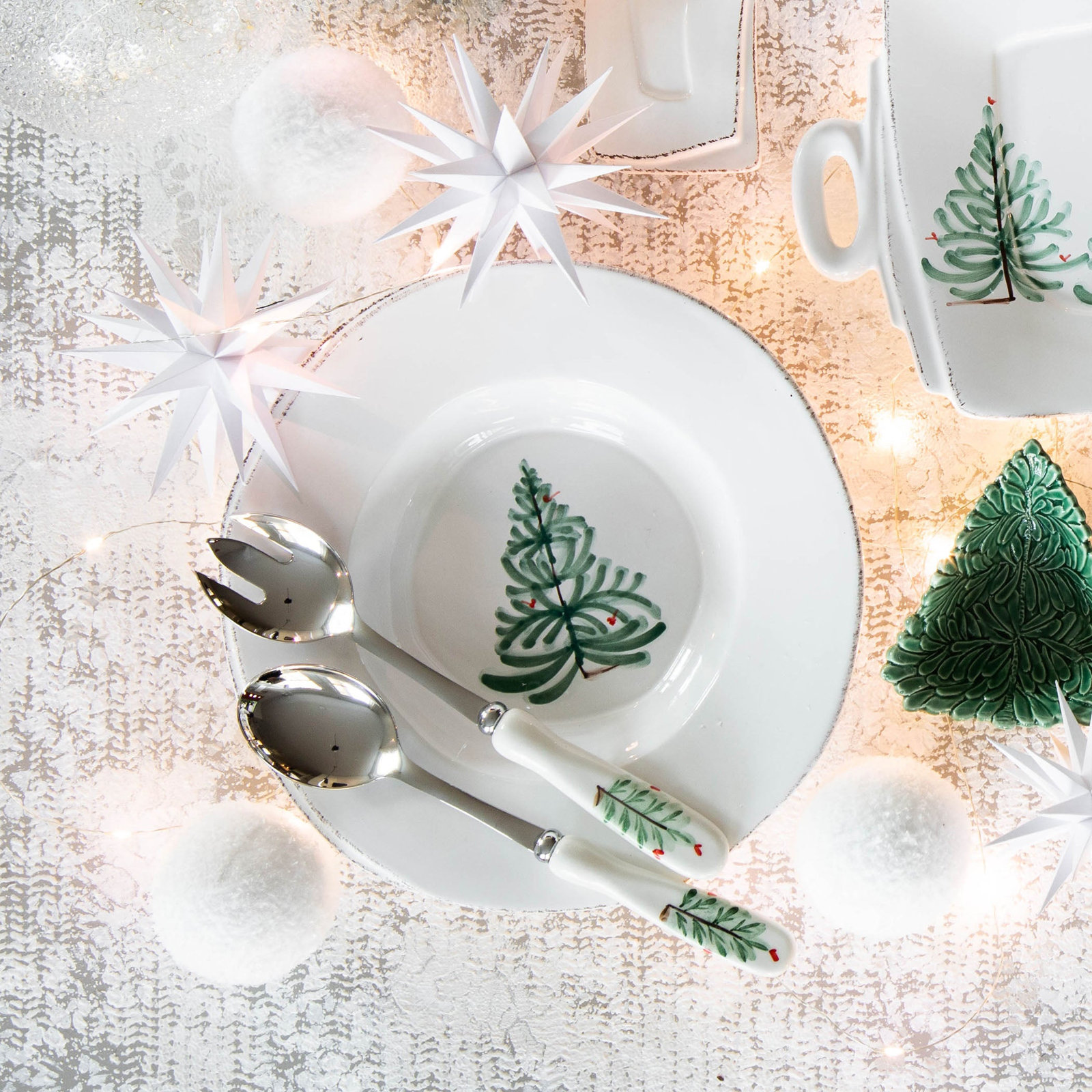 Lastra Holiday Stainless Steel Salad Servers