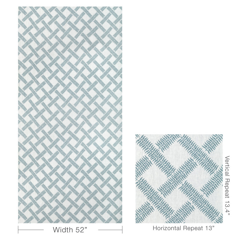 Garden Trellis Weave Fabric, Sky