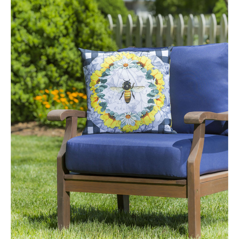  Housse de coussin extérieure interchangeable Honey Bee And Flowers