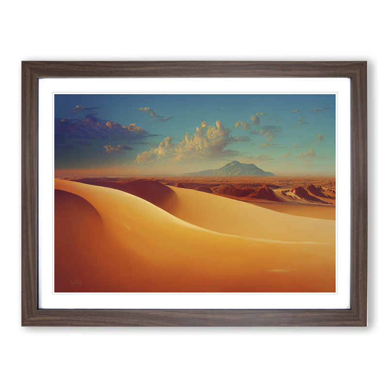 King Desert - Framed Print, 34cm H x 46cm W x 2cm D, Walnut