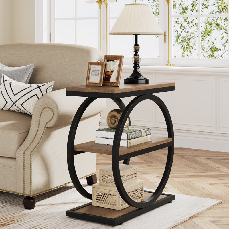 End Table, Oak, Black