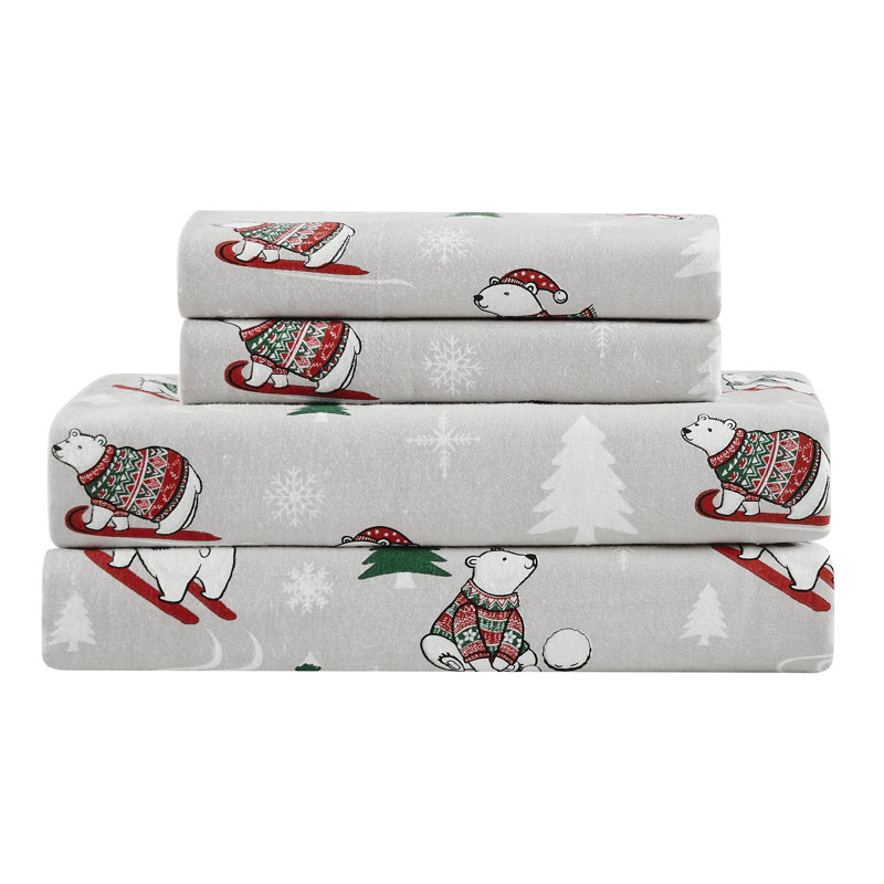 Truly Soft Polar Bears 100% Cotton Guest Room Sheet Set Case Pack, King Sheet Set with 2 Pillowcases