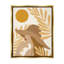 «Woman in Hat Warm Yellow Cutout Leaf Shapes» par Birch & Ink - impression sur toile tendue-75449147-75449149