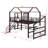 Metal House Loft Bed With Slide，Stairs And Storage Shelves-666137874