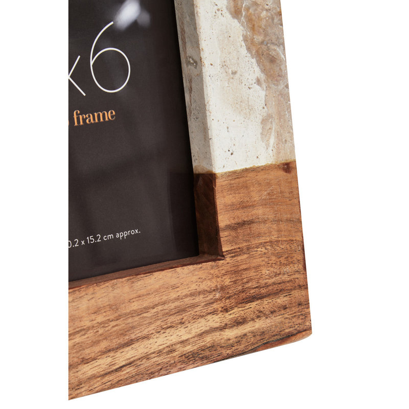 Ceramic;Metal Picture Frame with Mat, 18cm x 23cm