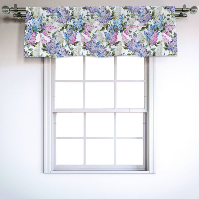 Sateen Floral Ruffled Window Valance