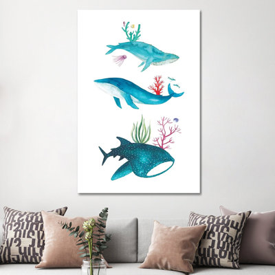 Ocean Creatures - Wrapped Canvas Painting