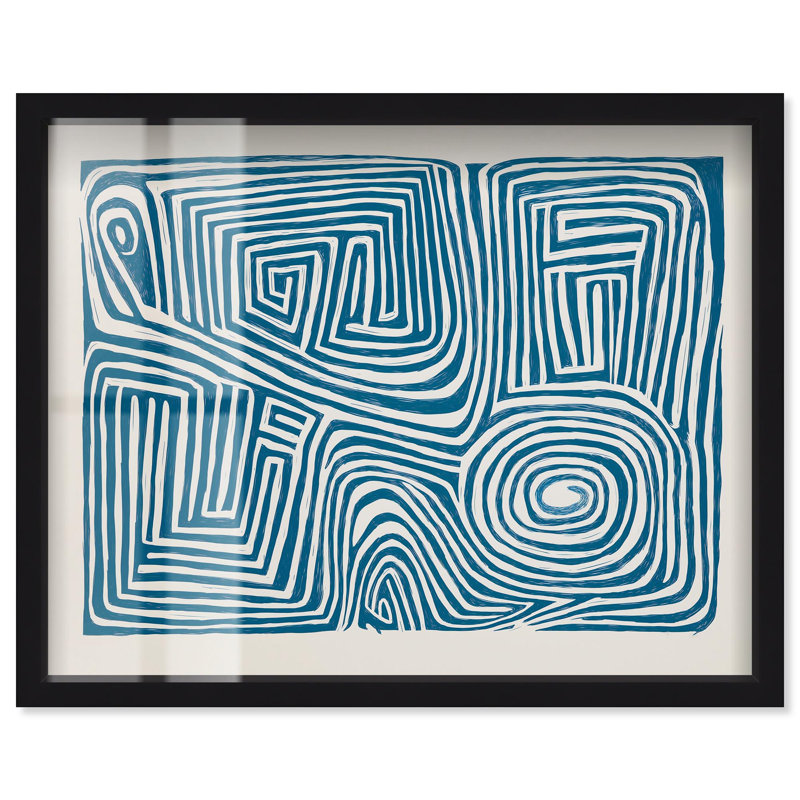 «Maze Loop II Shadowbox Print Boho Art» par Art Remedy, Noir, H 17 po x l 21 po