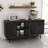 57" Solid and Manufactured Wood 4-Door Sideboard Buffet With Storage, Modern Carved Design Accent Kitchen Storage Cabinet-1773931793