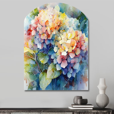 Creswell - Hydrangea Arch Shape Assymterical Metal Wall Sculpture