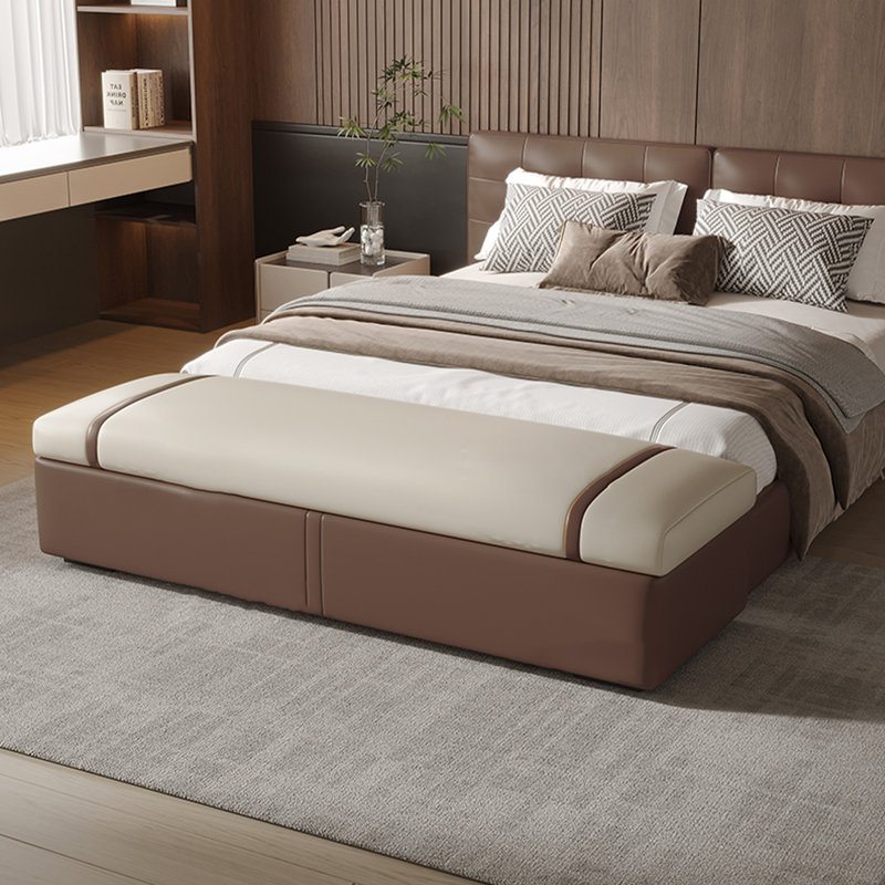 Banc avec revêtement, Beige/brun, 17.72" H x 59.06"W x 19.69"D