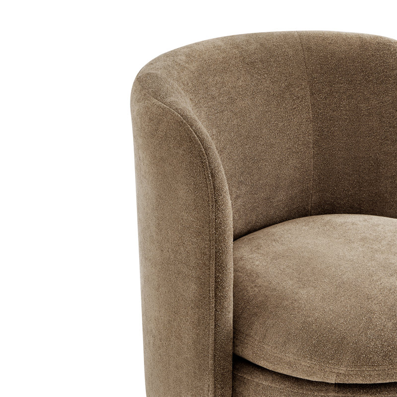 Adrielle Swivel Upholstered Barrel Chair, Linen Elite Camel