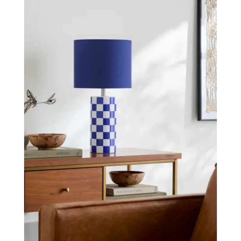Lampe de table Janie, Bleu, Bleu