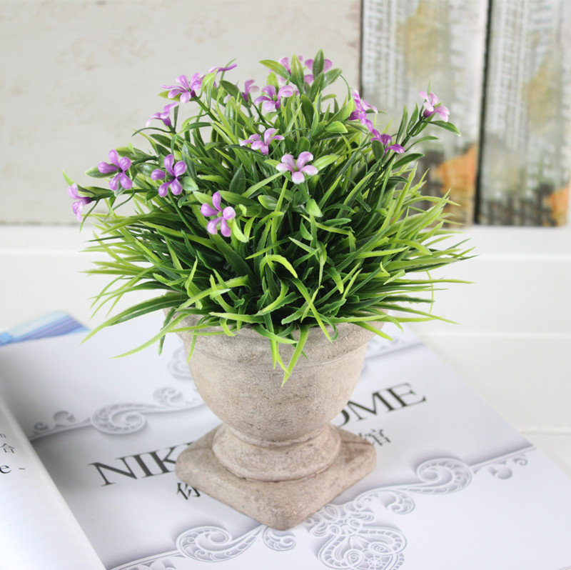 6.3'' Faux Flowering Grass in Pot