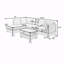 Canapé de 105 po avec accoudoirs carrés en lin avec coussins réversibles, canapé, canapé-34393073