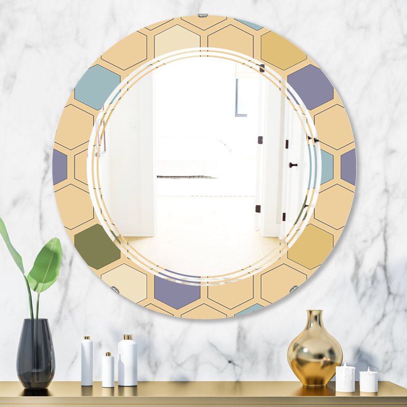 Miroir mural Triple C, H 31,5 po x l po, Hexagone