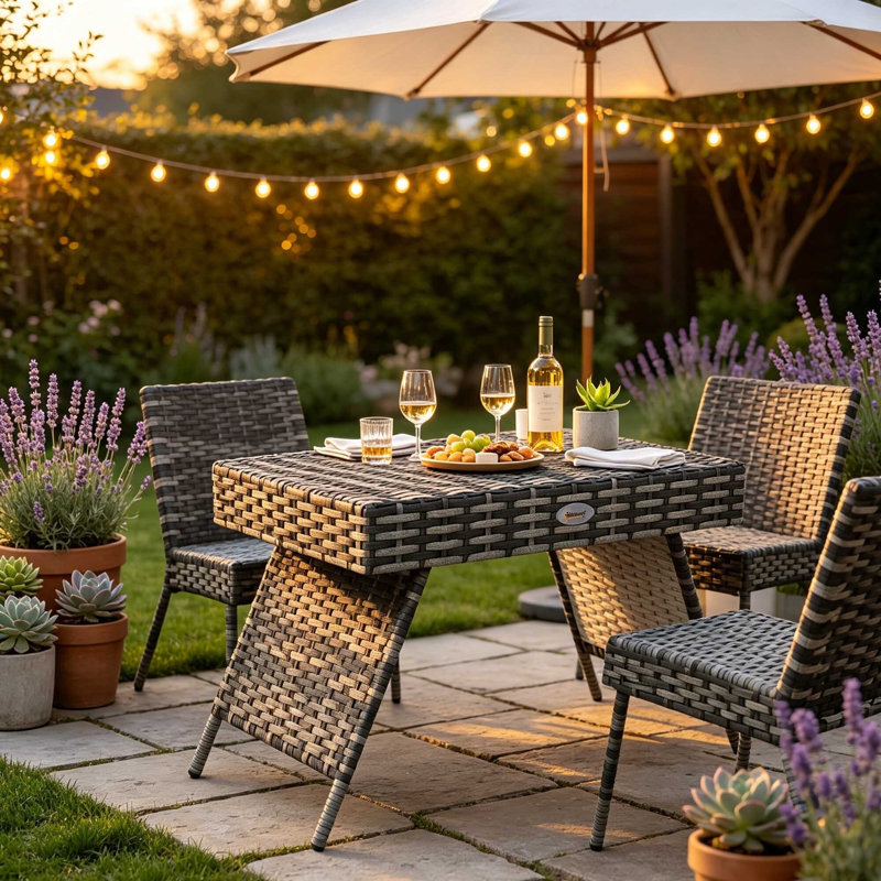 Metal Outdoor Bistro Table , 60cm W 41cm D