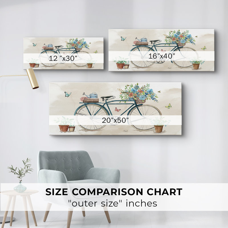 Garden's Bike - Toile tendue avec châssis - Prêt à accrocher, H 12 po x l 30 po
