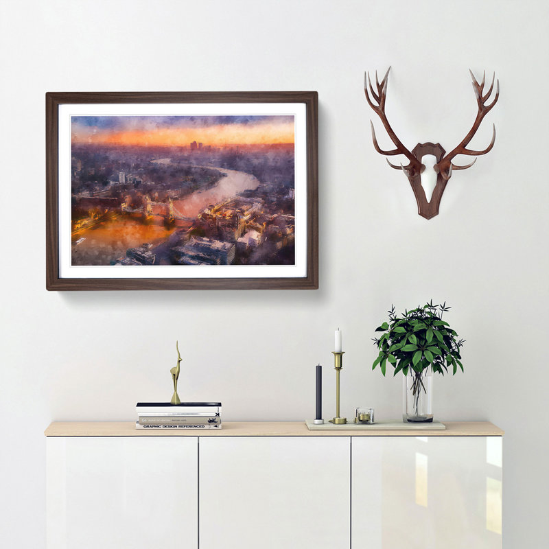 Sunrise over London - Framed Print, Walnut Framed, 45cm H x 63cm W x 2cm D