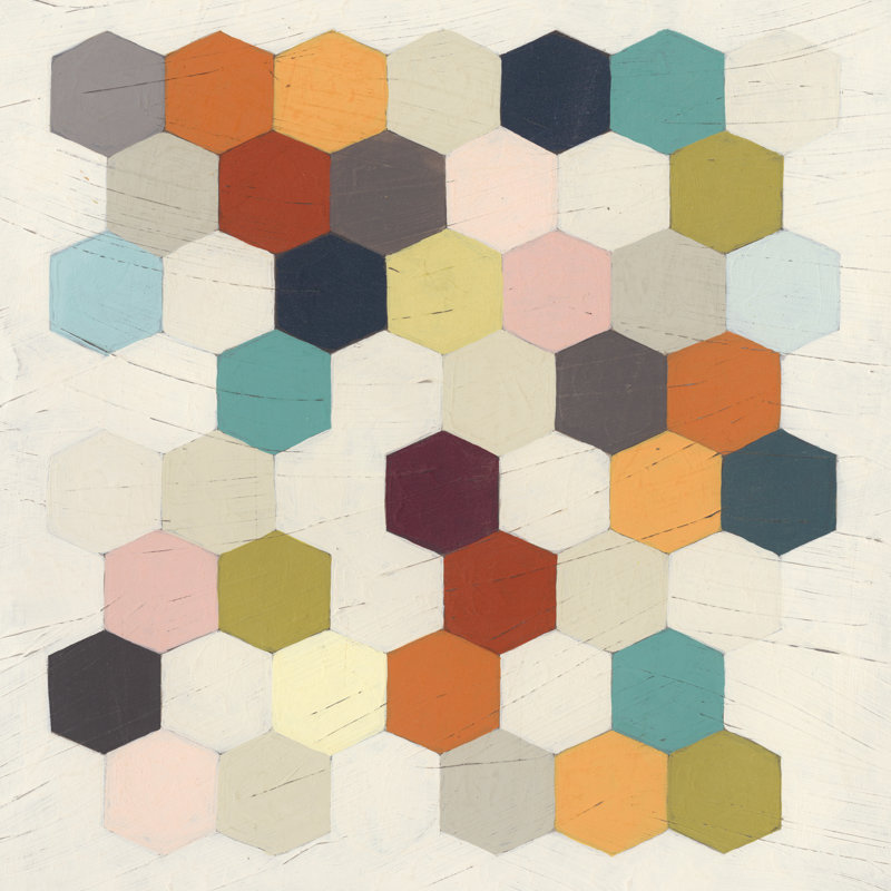 Honeycomb Geometry II - Wrapped Canvas Painting, 91cm H x 91cm W x 3.8cm D