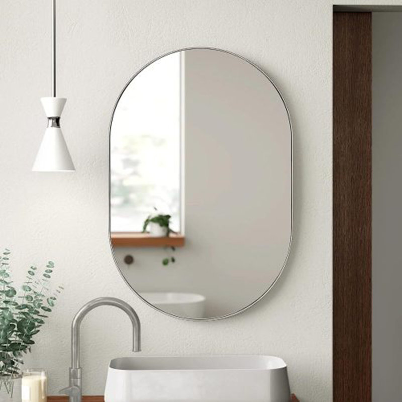 Miroir mural de salle de bain Malpress, 36 po x 24 po , Rectangulaire, Noir 1