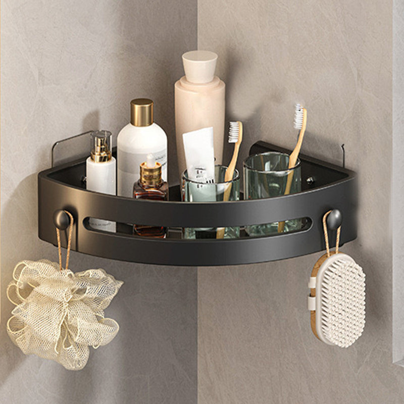 Porte-serviettes de salle de bain mural, Noir