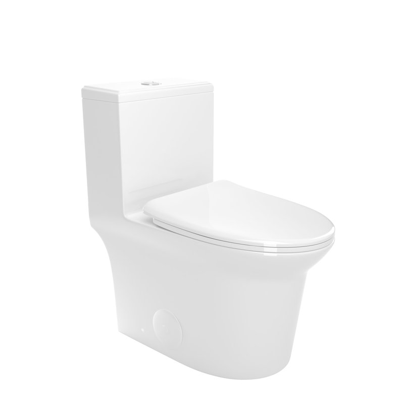 15.55 In Comfort Height Ceramic Toilet, 1.1/1.6 Flush, White, Soft Close Seat, & One White Height, Flushing, Approved