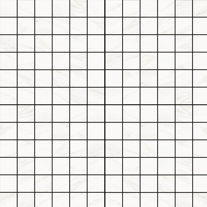 Carreau de mosaïque en porcelaine satinée Calacatta de 2 po x 2 po Savannah