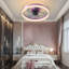 Ventilateurs de plafond avec lumières à DEL à intensité variable, installation encastrée de ventilateurs de plafond minces et modernes (mauve)-495416996