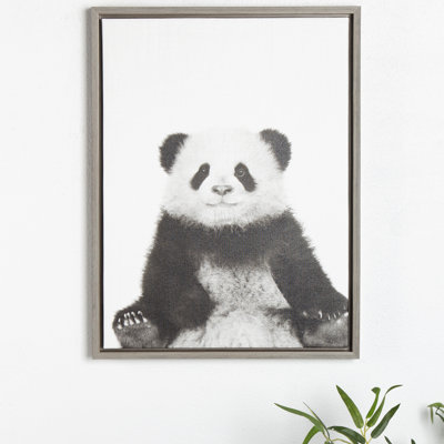Panda by Simon Te of Tai Prints Framed Canvas Wall Art Print