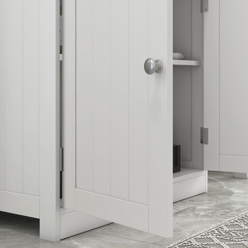 Meuble-lavabo de salle de bain blanc à piédestal blanc 24 po | Conception contemporaine pour la fabrication d'armoires peu encombrantes - fabrication de tablettes ajustables