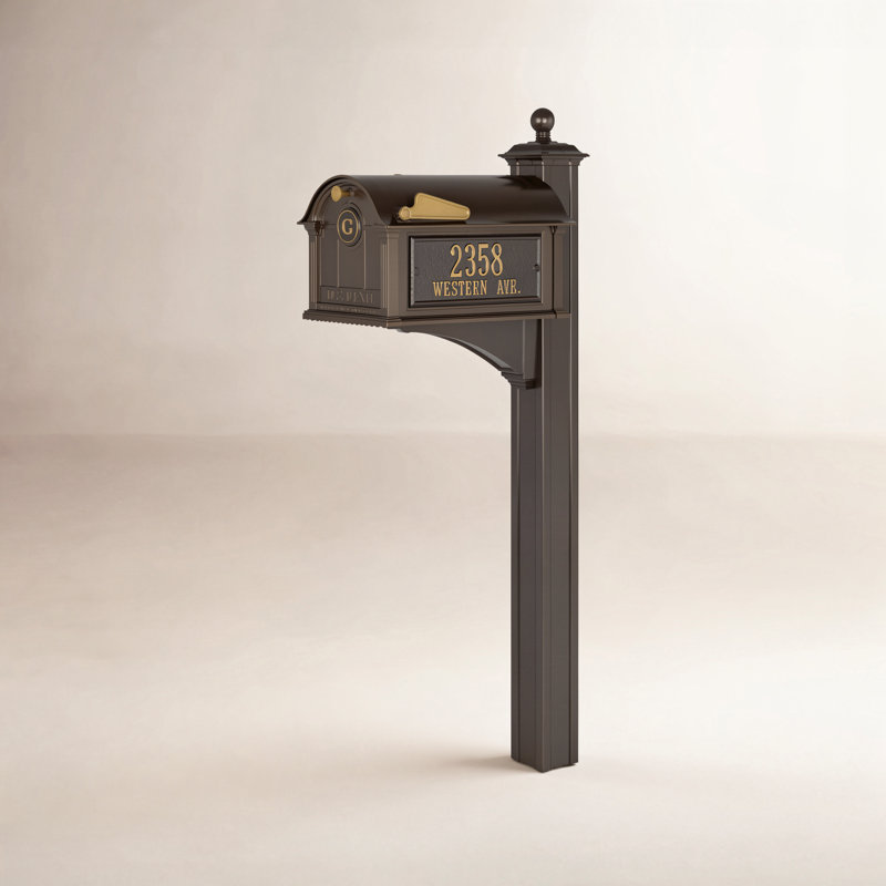 Balmoral Post Mounted Mailbox, French Bronze, Yes