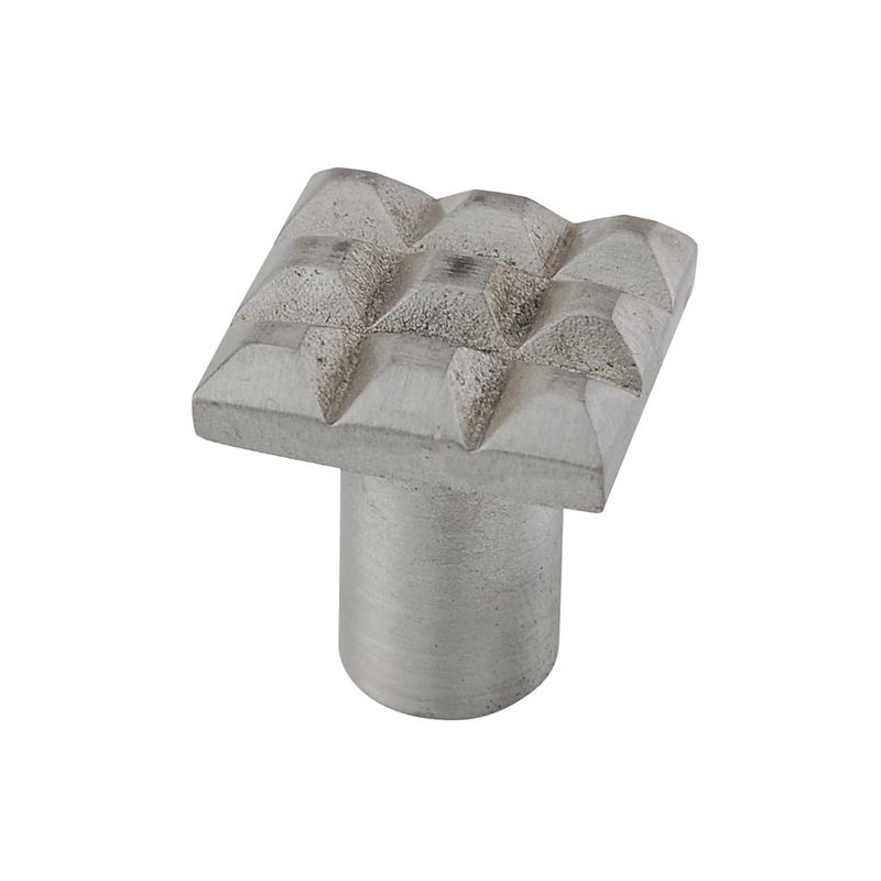 Tiziano Square Knob, Satin Nickel, 0.88" H x 0.88" W x 1" D