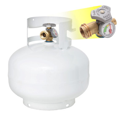 Flame King 11 Lb Empty Propane Tank LP Cylinder Squatty with Type 1 OPD Valve, White
