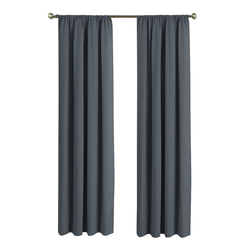 Panneau de rideau simple obscurcissant Billie-Rae, Gris fumée